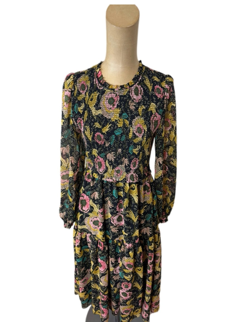 Aritzia Wilfred Long Sleeve Floral Maxi Dress Size Small